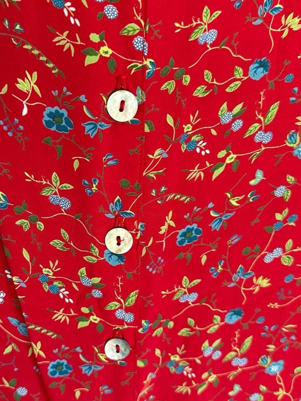Robbie Bee Red Floral Maxi Dress with Multicolor Accents - Picture 4 of 7